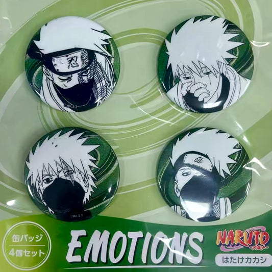 NARUTO Hatake Kakashi Emotions Glitter Can Badge Set (4 pcs)