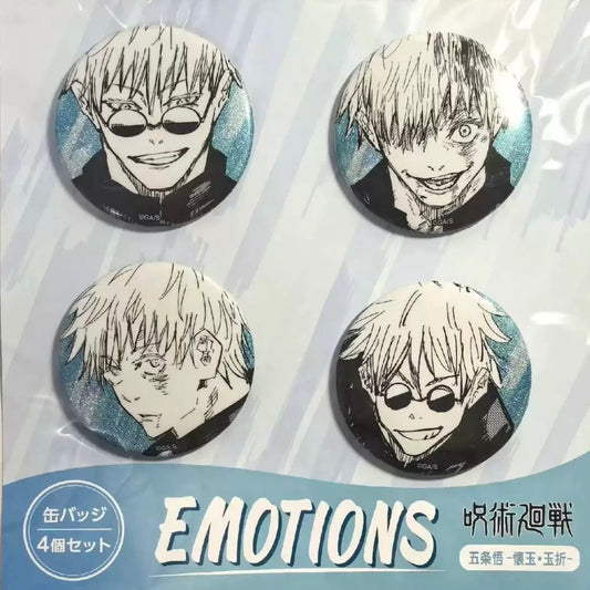 Jujutsu Kaisen Gojo Satoru Emotions Glitter Can Badge Set (4 pcs)