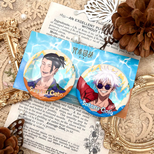 Jujutsu Kaisen Holographic Button Badge Set Satoru Gojo & Suguru Geto